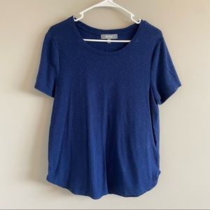 womens blue short sleeve shirt